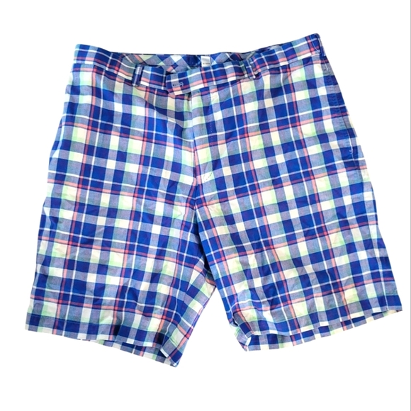 Peter Millar Other - Peter Millar Men's Blue Preppy Plaid Cotton Golf Shorts. Size 38